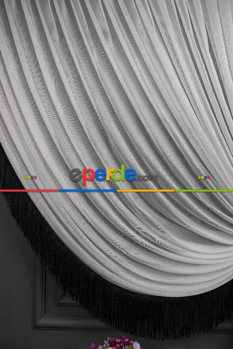 Salon - Monalisa Yalancı Kruvaze - Tülden Fon - Halat İle Yana Toplamalı Tül - Kordon Toplama Tül - Çift Veya Tek Kanat Toplama - Aksesuar İlave Ücretlidir - Kurşunlu Tül