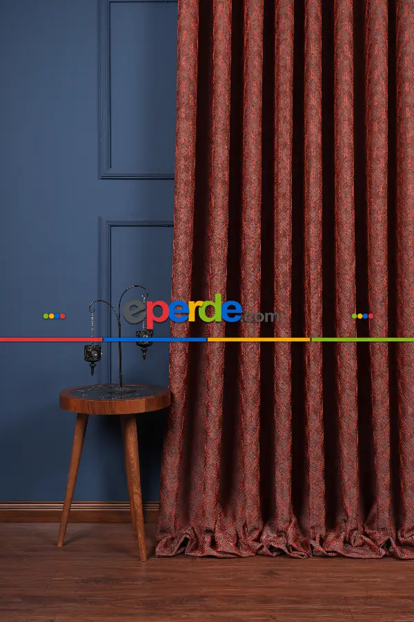 Yatak Odası Fon Perde - S Pile Dökümlü Jakar Dokuma Fon Perde