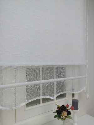 Mutfak Stor Perde - Çiftli Sistem İkili Tül Stor- Ekru