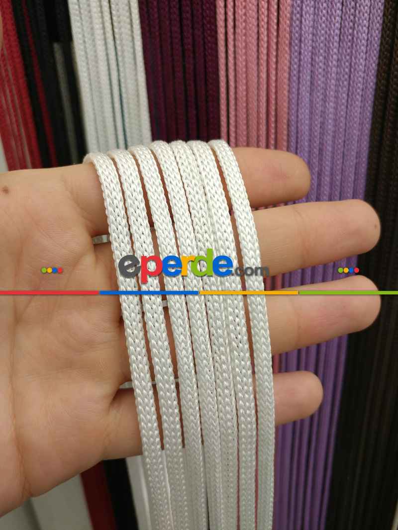 İp Perde - Beyaz Jumbo Zincir Serisi İp Perde- Beyaz