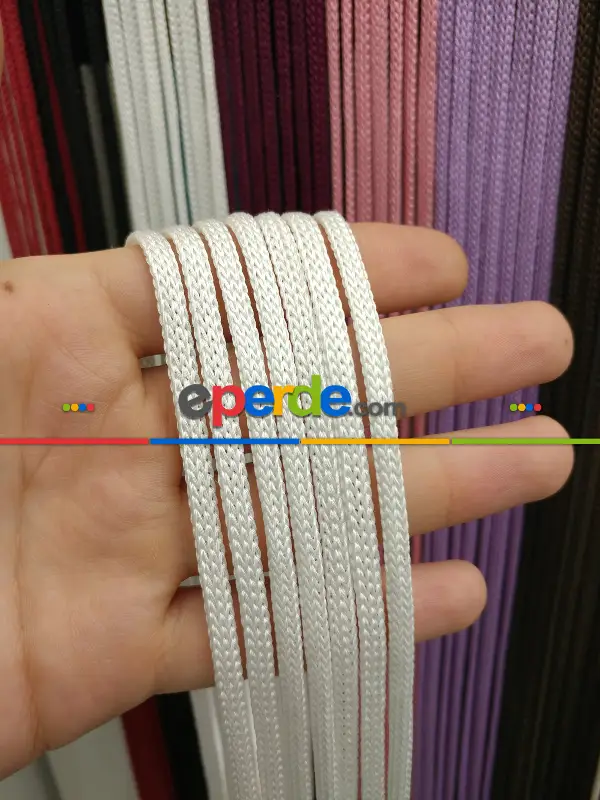 İp Perde - Beyaz Jumbo Zincir Serisi İp Perde- Beyaz