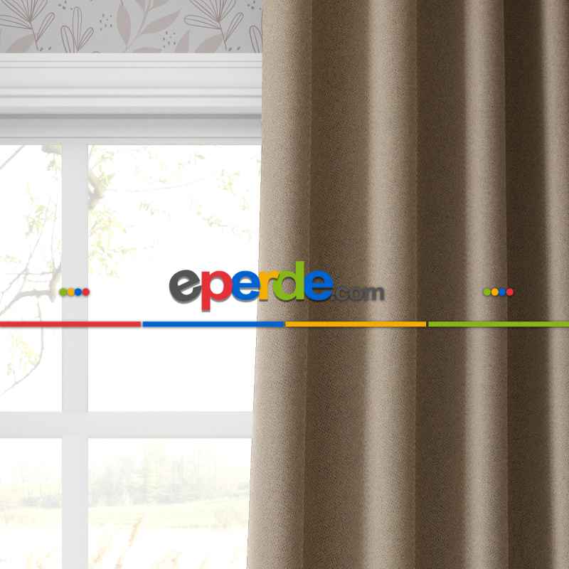 Blackout Karartma Tek Kanat Fon Perde Sütlü Kahve