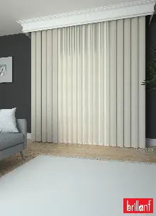 Brillant Akıllı Tül Perde Ekru Renkli Tül Dikey Zebra Perde Düz 1. Kalite