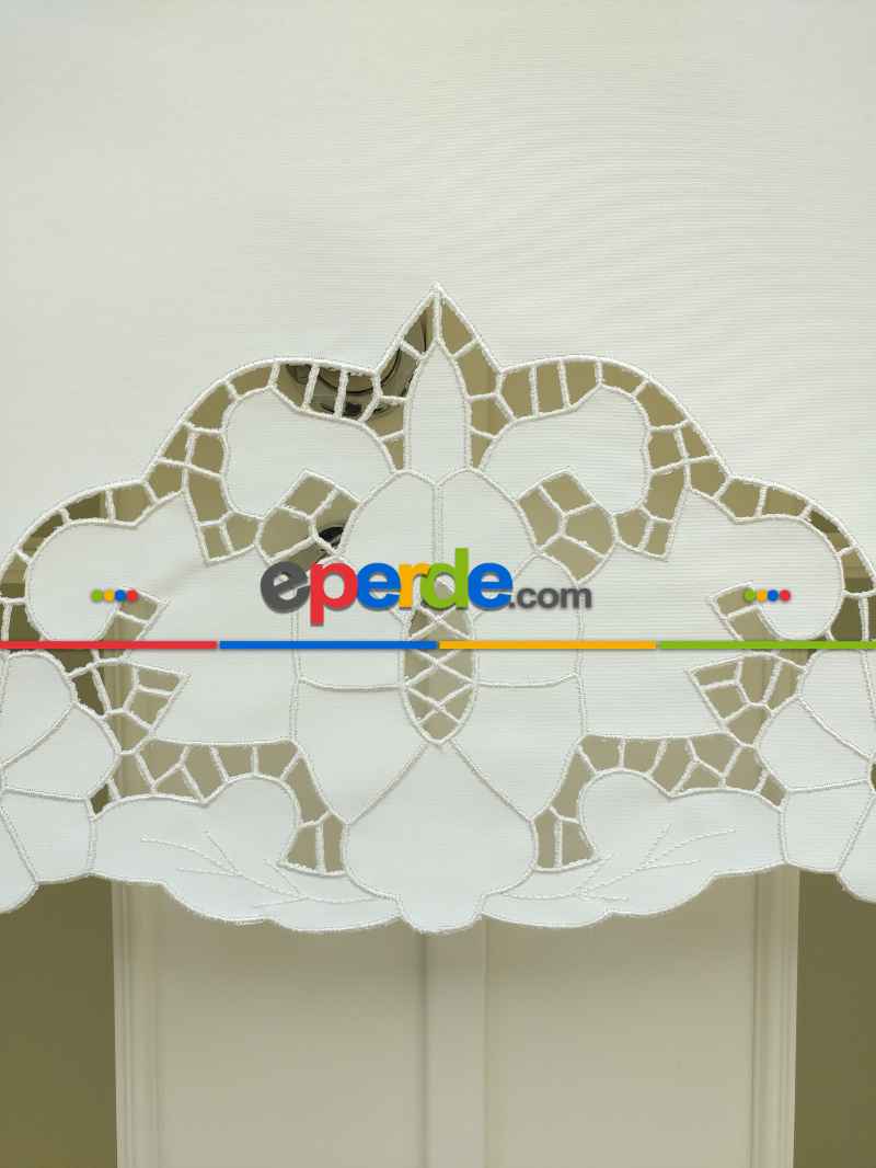 Mutfak Stor Perde - 33 Farklı Renk - İşlemeli- Gri-Füme-Antrasit