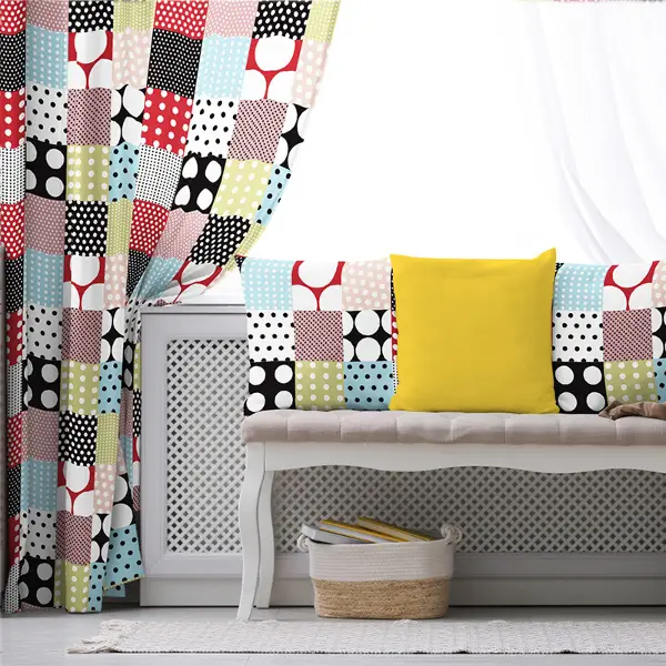 Oturma Odası Fon Perde Evim1525 Kumaşı Kalındır Duck Bezi Değildir- Mavi-beyaz