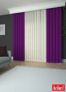Brillant Akıllı Tül Perde Mor Renkli Tül Dikey Zebra Perde Düz 1. Kalite