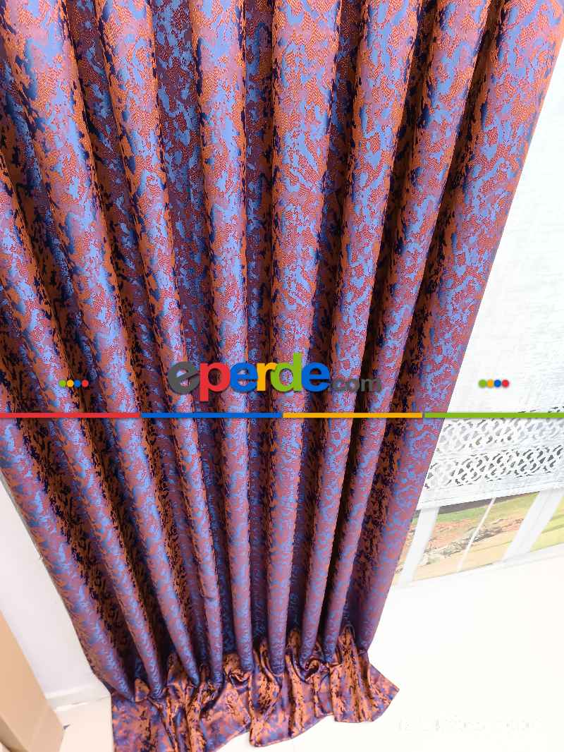 Oturma Odası -  2025 Elit Modern Desenli Fosforlu İplik Dokuma Fon Perde - 2