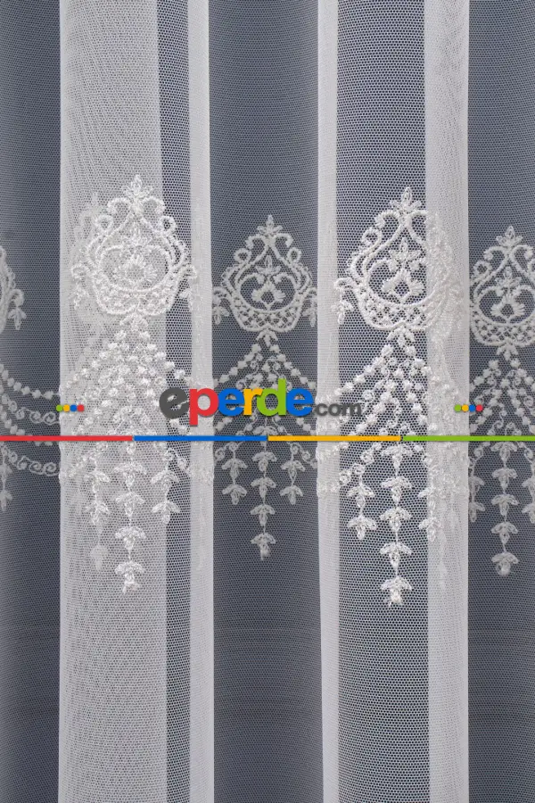 Elit Brode İşlemeli Tül Perde