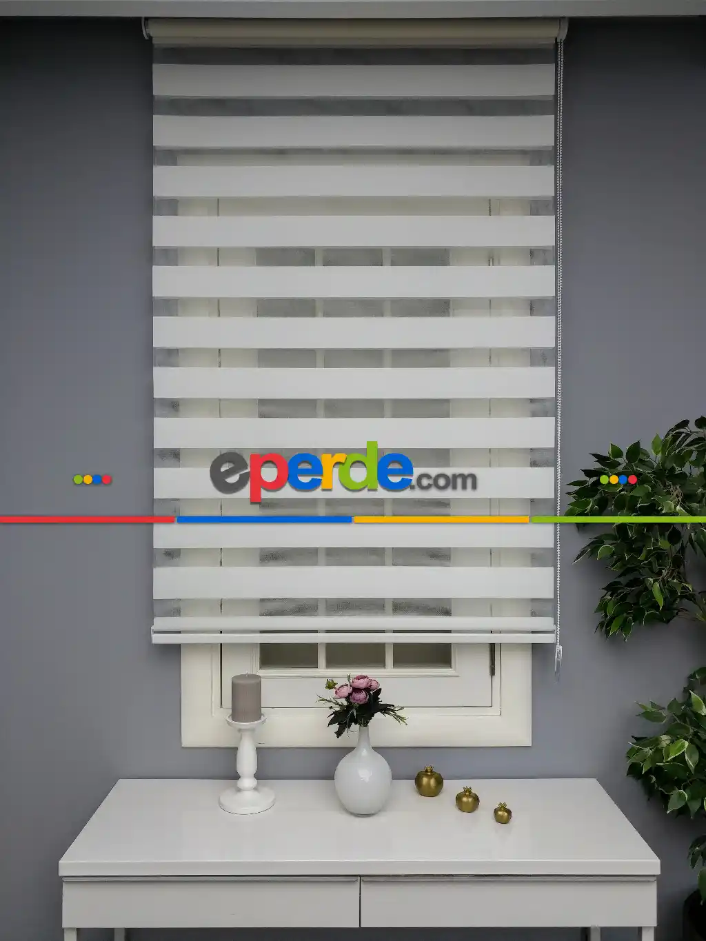 Perle Home Düz Ekru Zebra Perde
