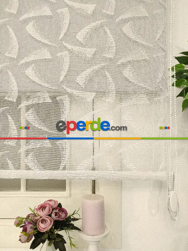 Çiftli Sistem Tül Stor Beyaz Örme Tül 2030- Beyaz