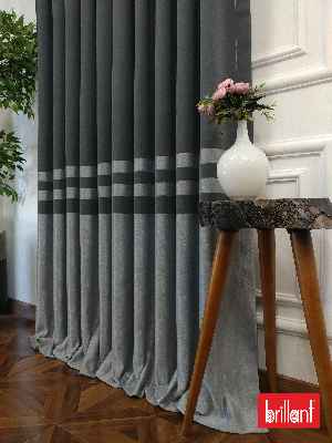 Brillant Süet Pano Fon Perde 180cm Yeni Sezon- Gri Açık-antrasit