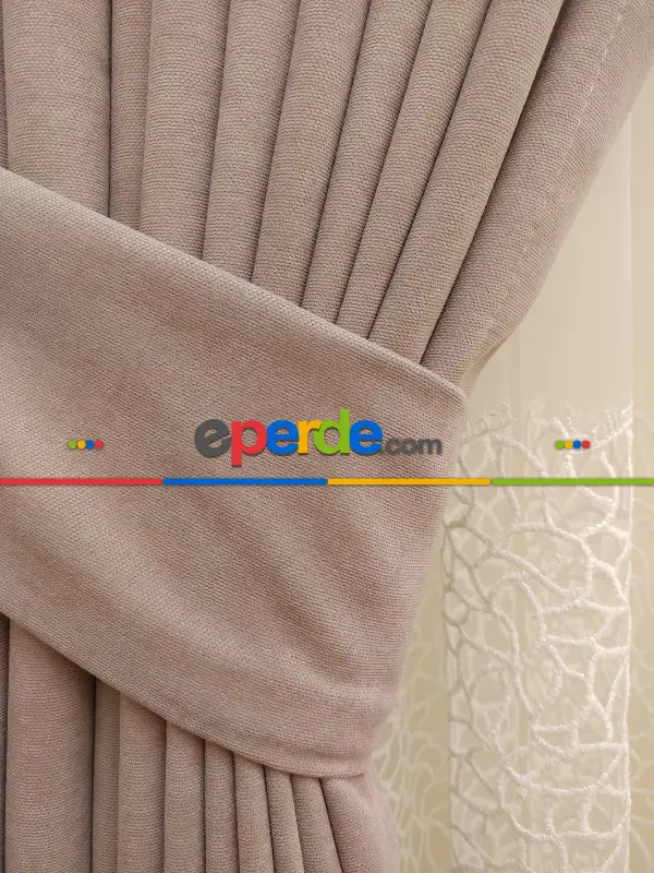 Pudra Düz Fon Perde ( En 150cm Dökümlü Fon )- Pembe Pudra Pembe-pudra