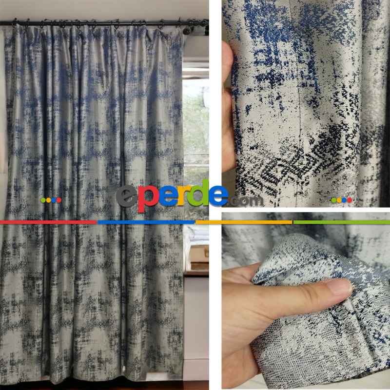 Geniş Enli Jakarlı Dokuma Salon Yatak Odası Lüks Perdeler 33 Renk Seçenekli