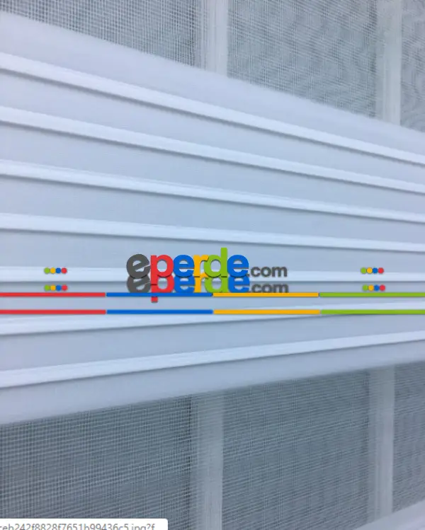 Salon - Zebra Geniş Pilise Beyaz- Beyaz