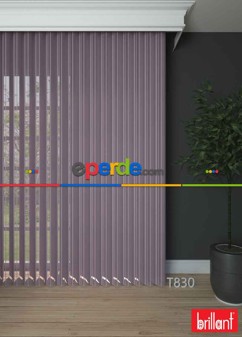 Brillant Akıllı Tül Perde Lila Renkli Tül Dikey Zebra Perde Düz 1. Kalite