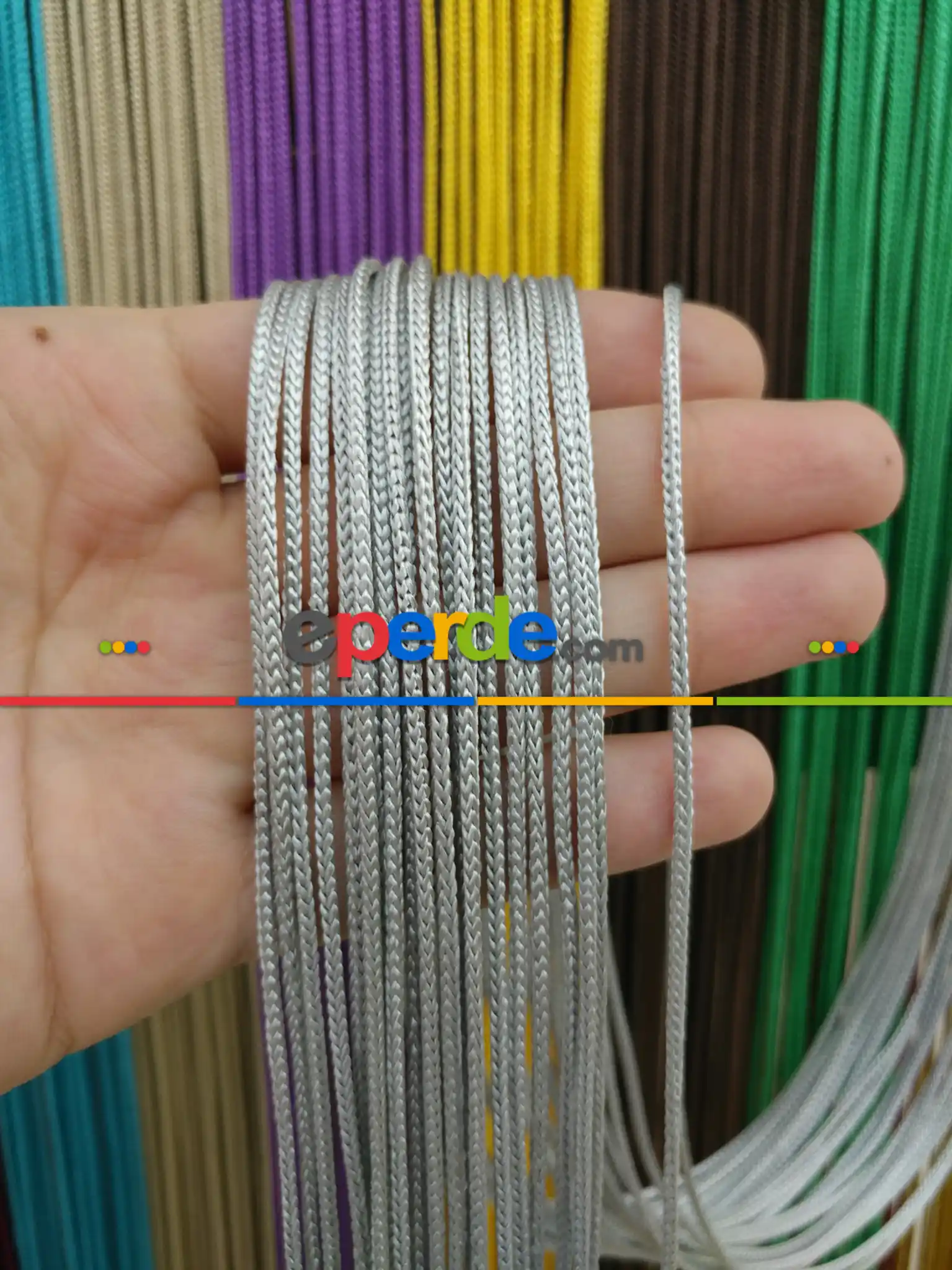 Gri Rengi İp Perde Kalın Zincir Serisi