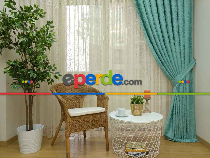 Mint Duz Jakar Fon Perde (150)- Mint