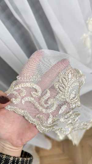 Brillant Gold Nakış İşlemeli Tül Perde Yeni Şehrazat