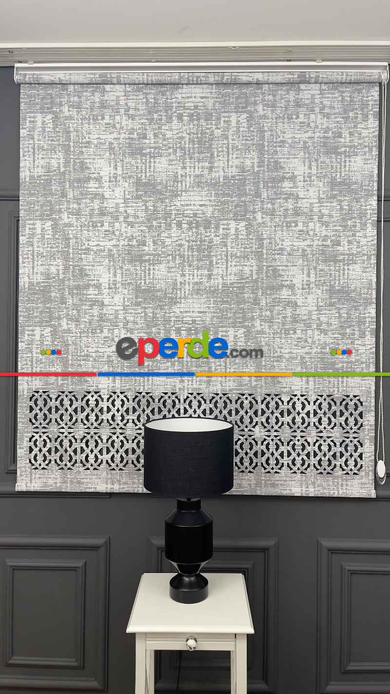 Oturma Odası - Premium Kalite Lazerkesim Desenli Stor Perde-2023