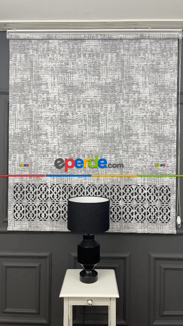 Salon Premium Kalite Lazerkesim Desenli Stor Perde-2023