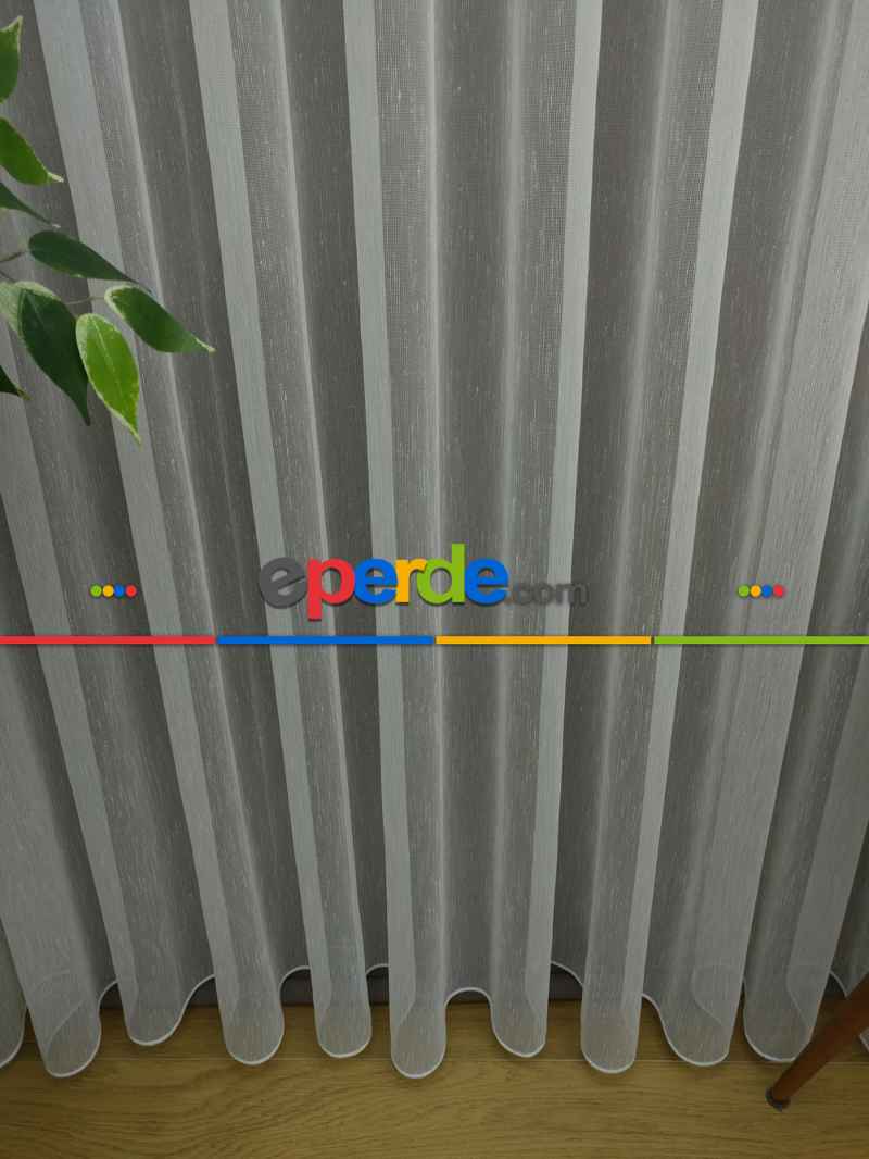 Mutfak Tül Perde - Mutfak Perdesi- Krem Açık