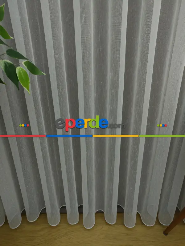 Favori Dertsiz Ütü İstemez Tül Perde 2025-trend ( Krem Açık ) - Kurşunlu Tül