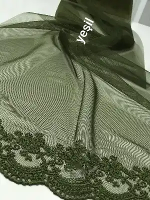 Greek Dantel Etek Tül Perde %100 Polyester Garantilir- Yeşil-Beyaz-Krem-Bej-Mor-Krem İnci-Fuşya-Vizon Rengi-Mint-Pudra-Hardal Sarısı