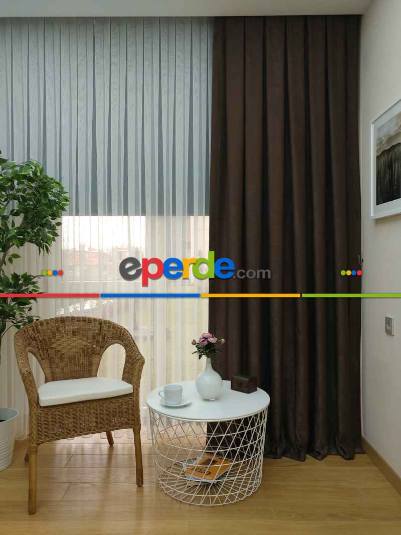 Soft Açık Kahve Fon Perde (150)- Kahve Açık