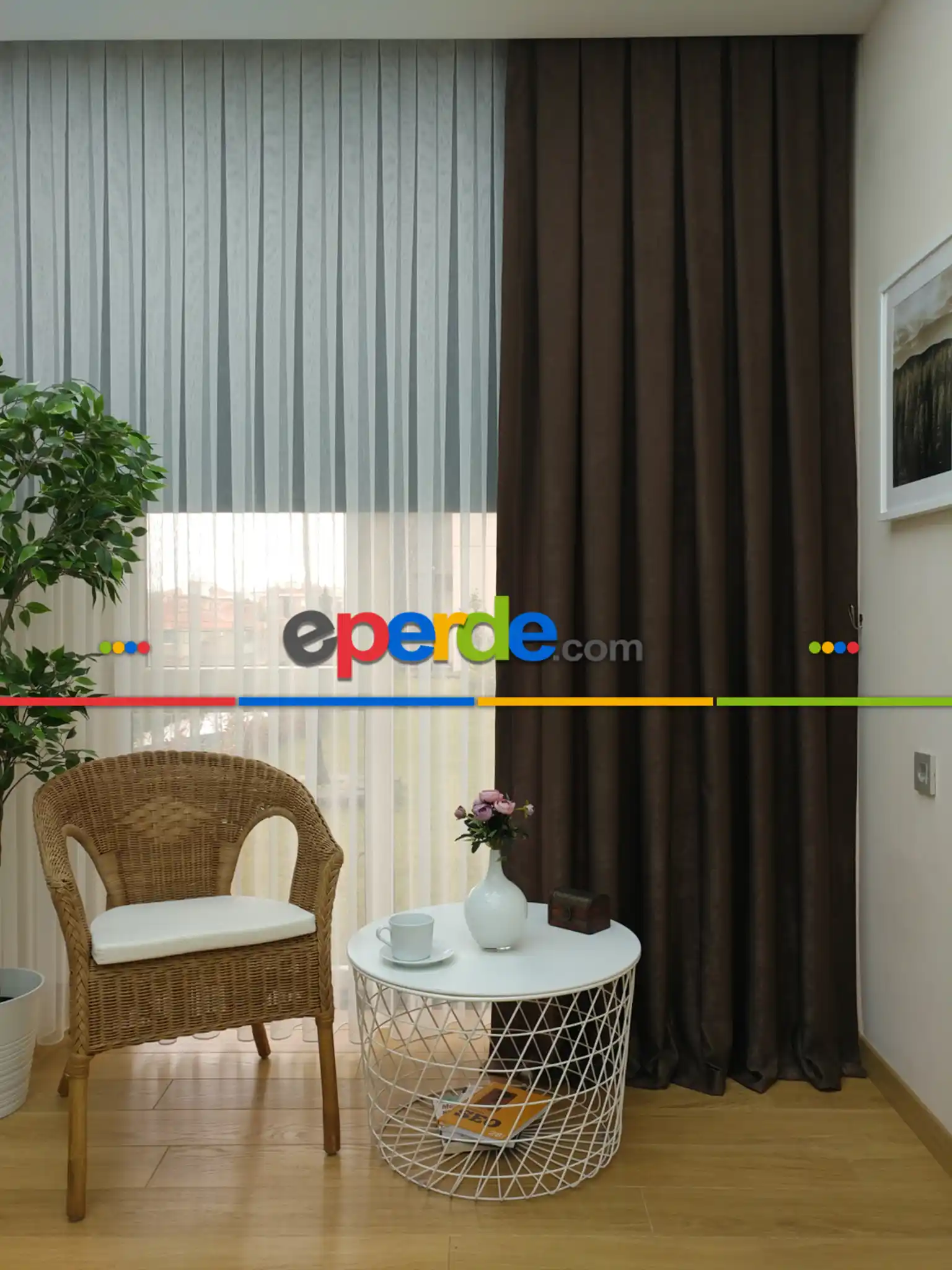 Soft Açık Kahve Fon Perde (150)- Kahve Açık