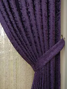 Yatak Odası - Acık Mor Duz Jakar Fon Perde - Mor