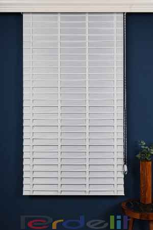 Beyaz 50mm Silüet Kumaş Jaluzi Perde