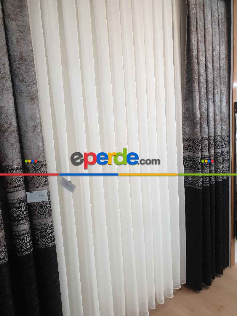 Brillant Fon Perde Fabric Model Siyah Renk Tasarım Fon Yan Kanat Perdesi