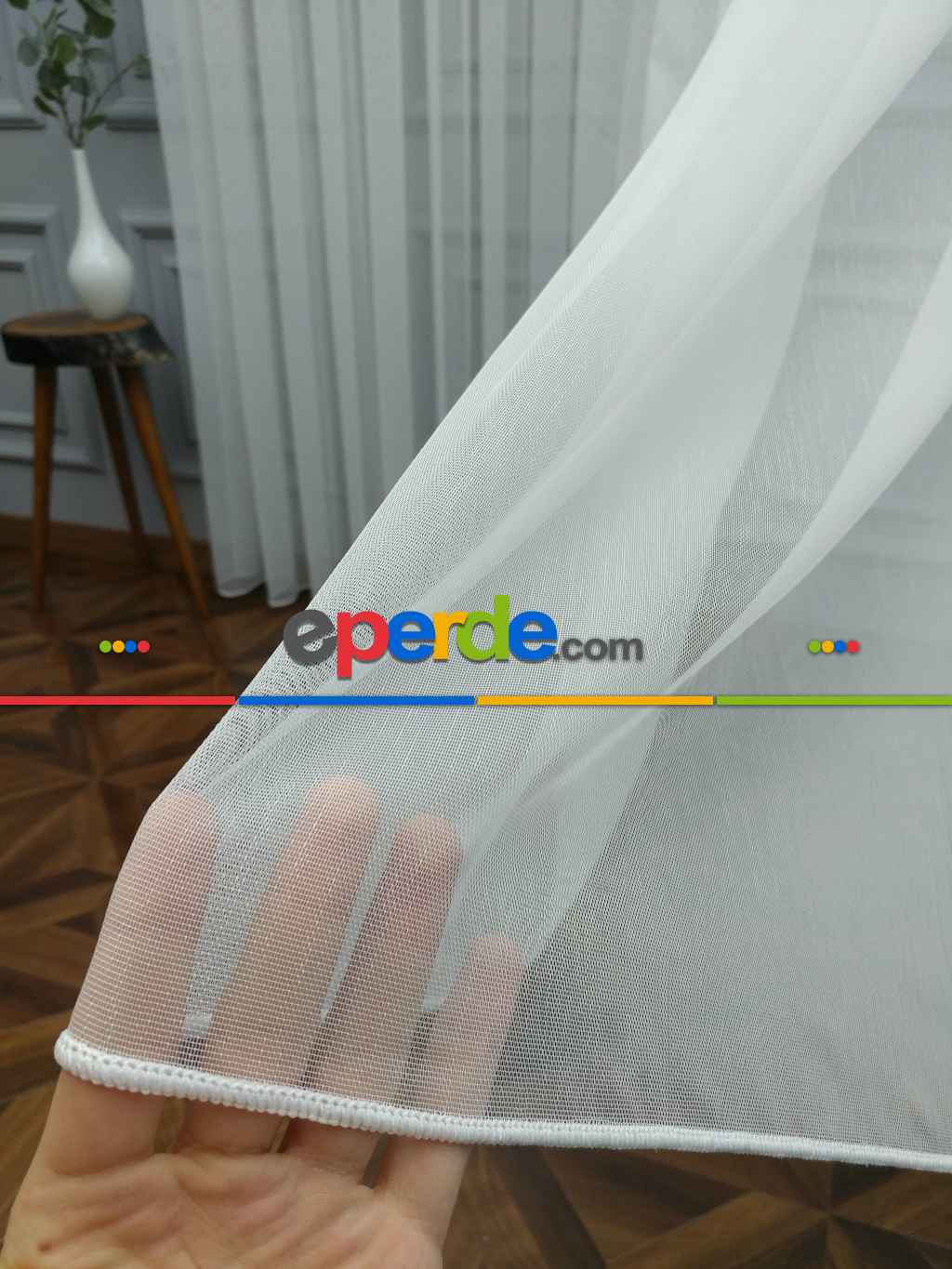 Düz Buzlu Zemin Tül - Ütü İstemez- Ekru