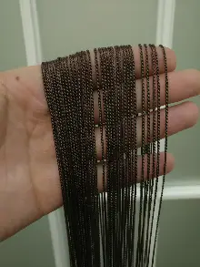 İp Perde - İnce Zincir Serisi İp Perde (beyaz, Krem, Gri, Kırmızı, Bordo, Siyah, Mavi, Pembe, Sarı)- Kahverengi-kahve