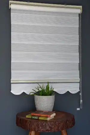 Halim Perdesan Gp-01 Beyaz Renk Etekli Veya Eteksiz Geniş Pliseli Zebra Stor Perde