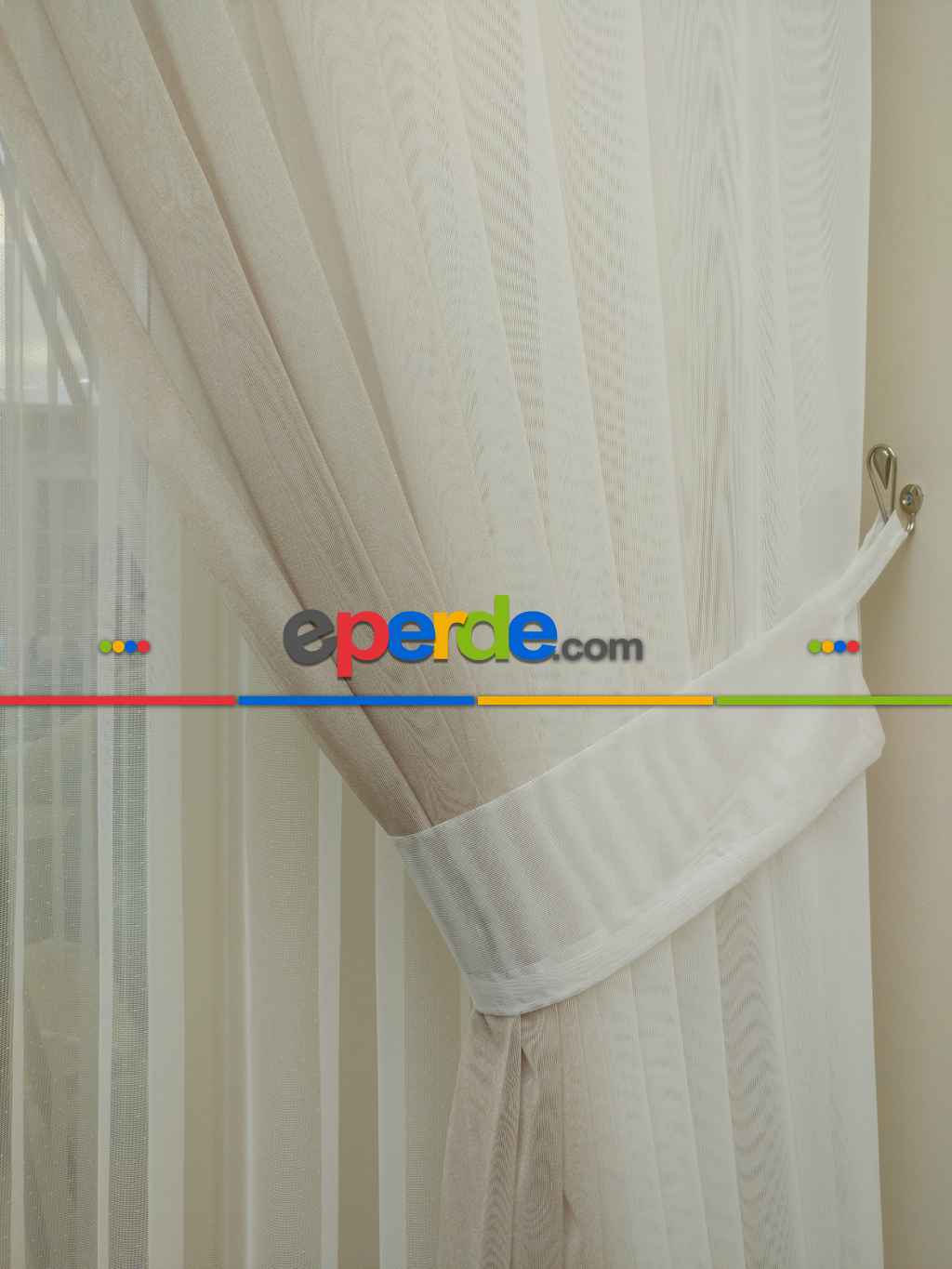 Ekru-koyu Krem Geçişli Tül Fon Perde#- Krem Koyu-ekru