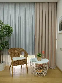 Soft Bej Kremrenği Fon Perde Geniş En (285)-