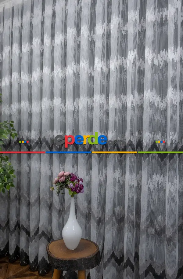 Salon Tül - Harmony Tül Yeni Tasarım Renkli Gri Antrasit Füme Tül