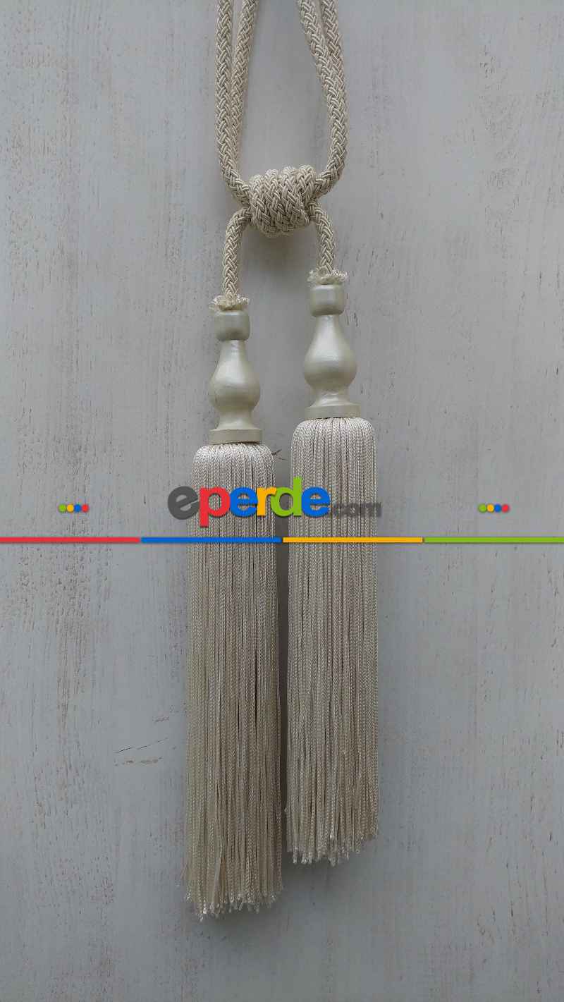 Tassel Krem Braçol Perde Bağı- Krem Açık