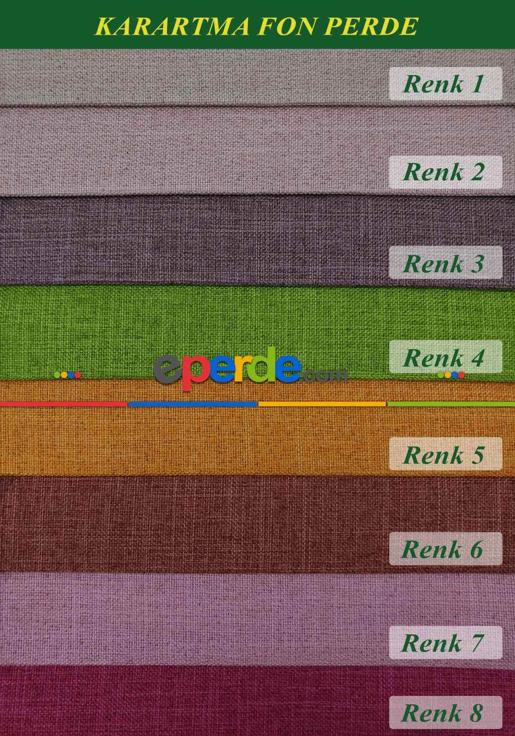 Blackout Fon Perde - Işık Geçirmez - Karartma- Çok Renkli