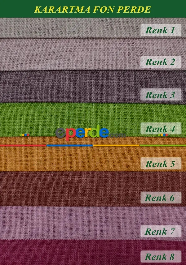 Blackout Fon Perde - Işık Geçirmez - Karartma- Çok Renkli