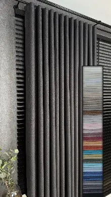 30 Farklı Renk, Antrasit Gri Jakar Dokuma Fon Perde