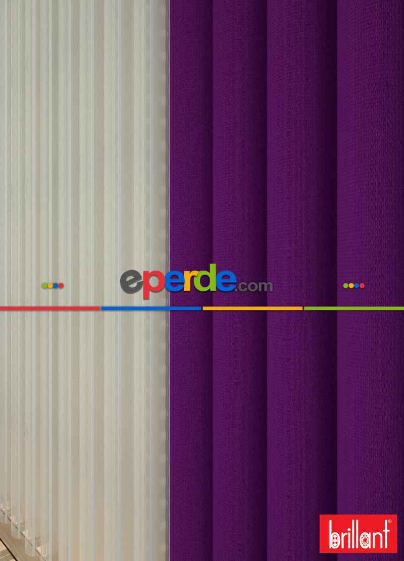 Brillant Akıllı Tül Perde Mor Renkli Tül Dikey Zebra Perde Düz 1. Kalite