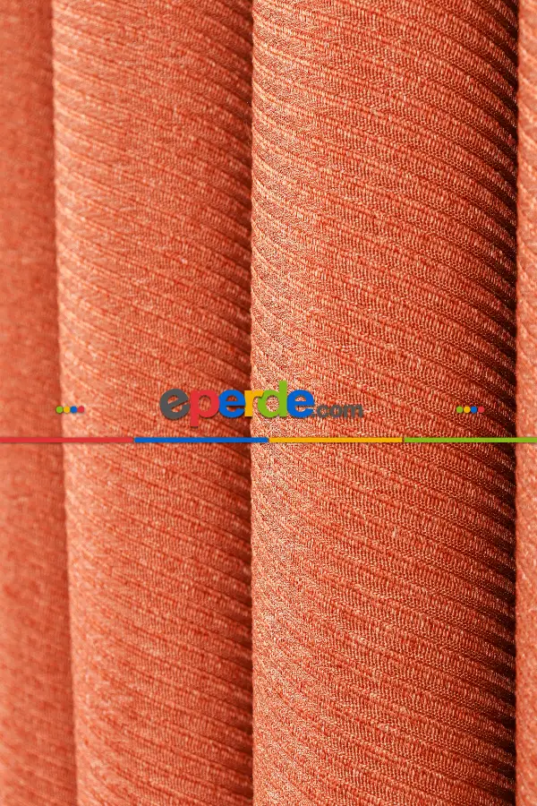 Yatak Odası - Turuncu Jakar Dokuma Fon Perde