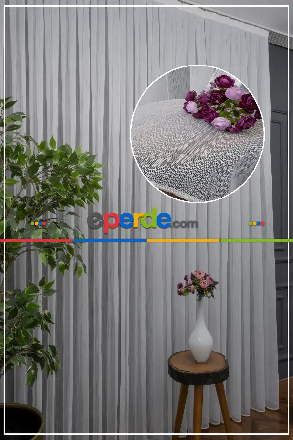 Mutfak - Brillant Mat Çizgili Tül Keten Görünümlü