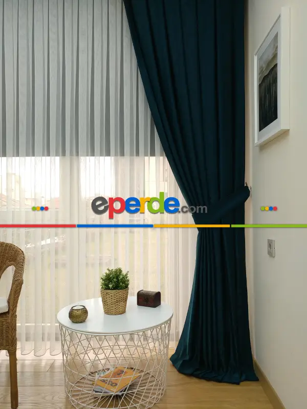 Salon Soft Fon Perde- Yeşil Koyu Yeşil