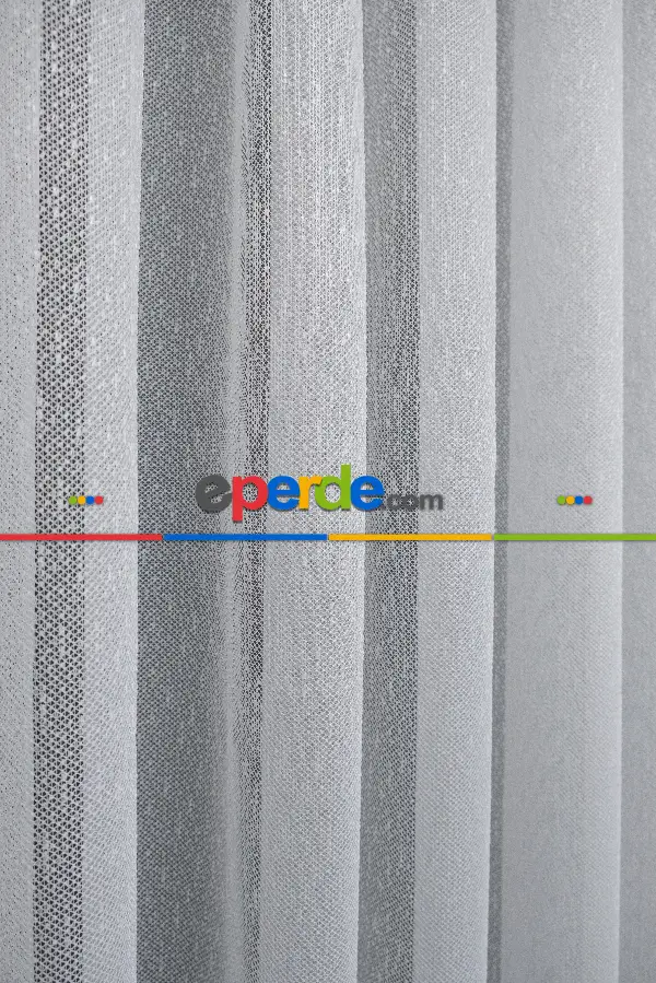 Salon Tül Perde - Şehrazat Fransız Danteli Etek Ucu Kahve Renk Nakışlı Örme Tül