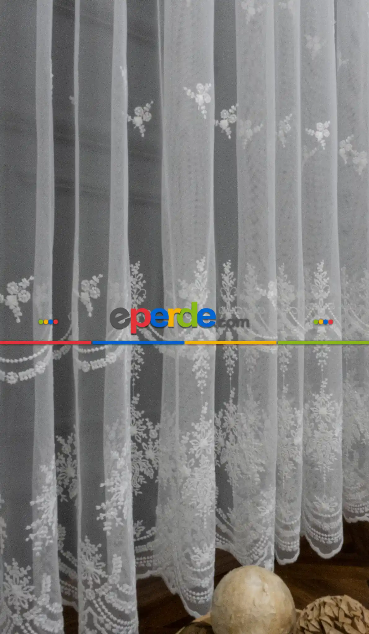 Desenli Tül Perde - Serpme Desen Grek Petek Tül - Salon/oturma/yatak Odası Tül Perde - Nakış İşlemeli Tül