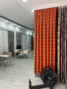 Yatak Odası - Sultan Desenli Keten Fon Perde - Gri