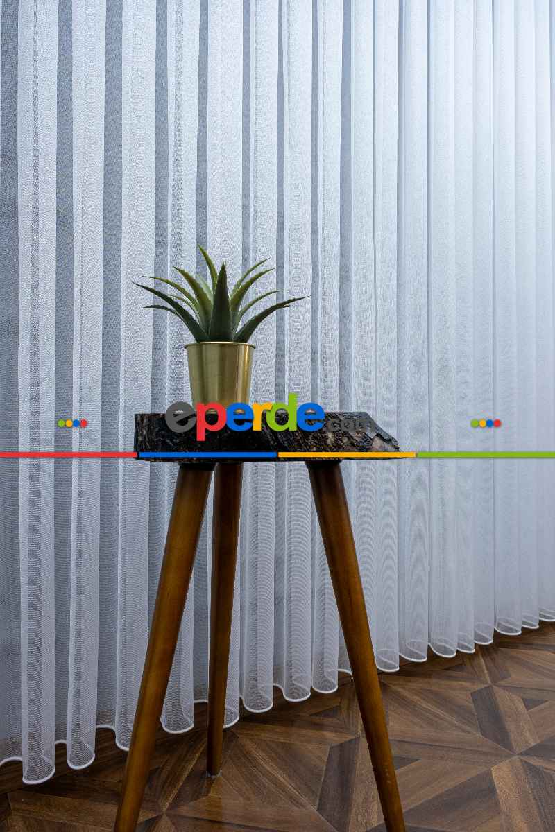 Mutfak - Torino Salon Odası Düz Tül Perde- Ekru